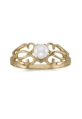 nice marquise pearl filigree yellow gold birthstone baby ring